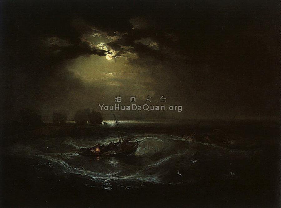 Fishermen at Sea - 约瑟夫·玛罗德·威廉·透纳